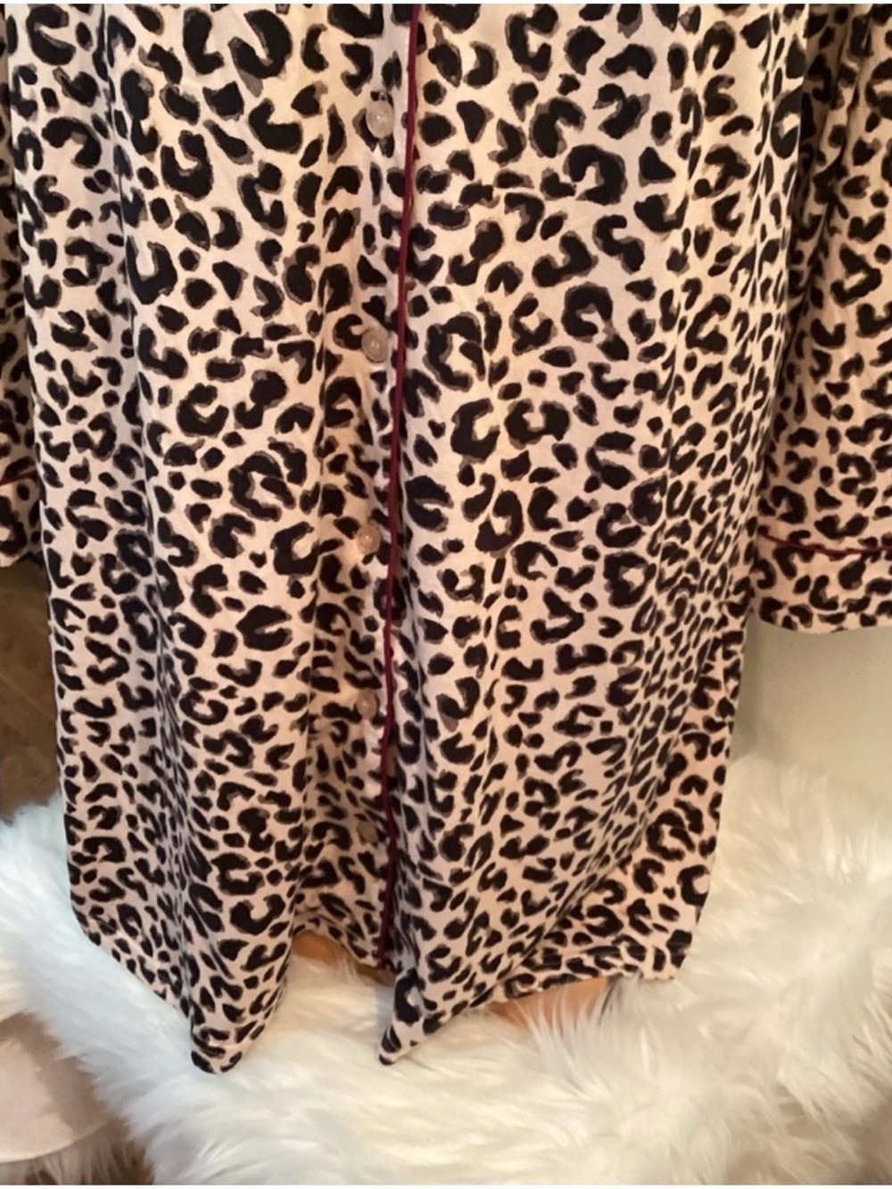 Nicole Miller New York Leopard Print Sleep Shirt Nightgown XL - Picture 7 of 16